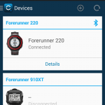 Using Bluetooth you can automatically sync your workouts.