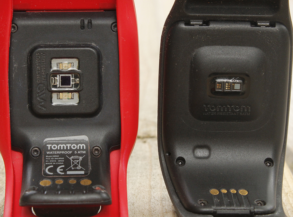 TomTom Spark HR sensors side by side